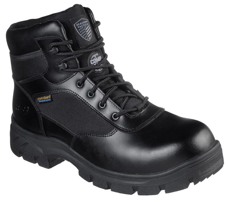 Skechers Herr Svarta Snörskor - Work Tactical: Wascana - Linnean Comp Toe - Sverige (YSCXH-3471)